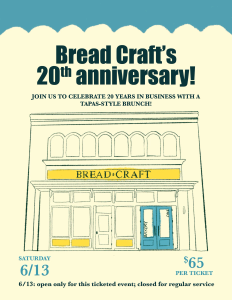 Bread Craft's 20th Anniversary Brunch
